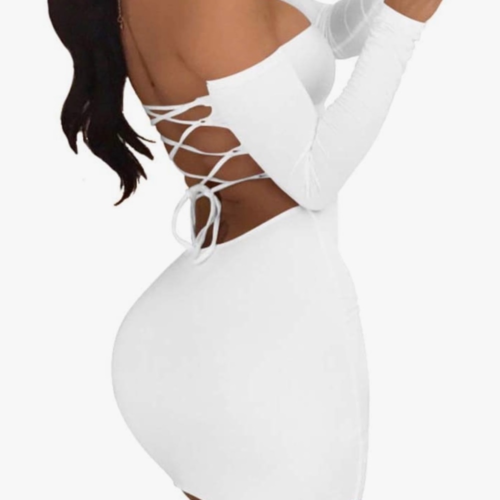 TOB Off Shoulder Lace Up Club Bodycon Mini Dress